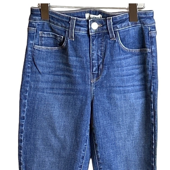 L'agence Mid Rise Skinny Blue Jeans Stretch Waist Whiskering Size 25 - Picture 3 of 5
